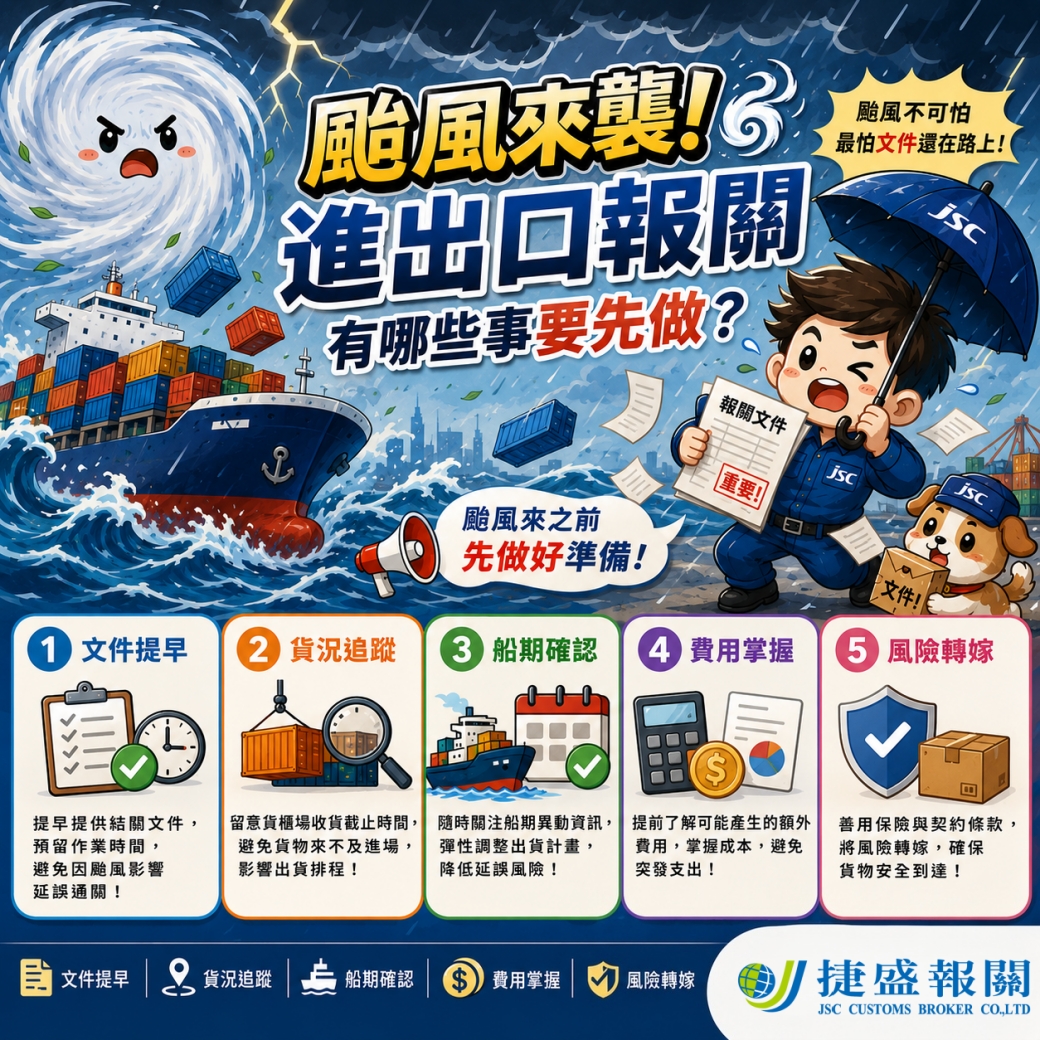 颱風來襲，進出口報關不能只看放假公告！